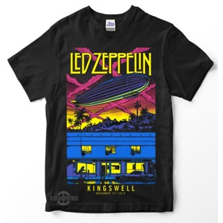 Zeppelin KINGSWELL เสื้อยืดลําลอง แขนสั้น พิมพ์ลาย Zeppelin rock n roll