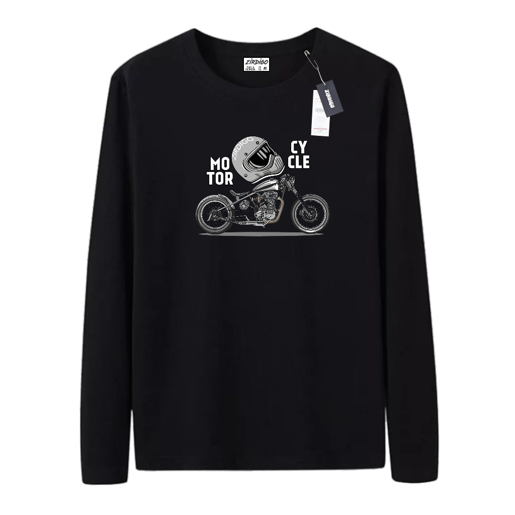 Zirdigo Distro Motor Cycle Helmet แขนยาวพิมพ์เสื้อยืดคุณภาพ