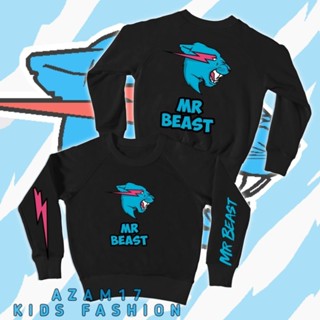 เสื้อกันหนาว คอกลม มีฮู้ด ลาย Mr beast Free Youtuber Name No.1 Mr beast สําหรับเด็กผู้ชาย และเด็กผู้หญิง