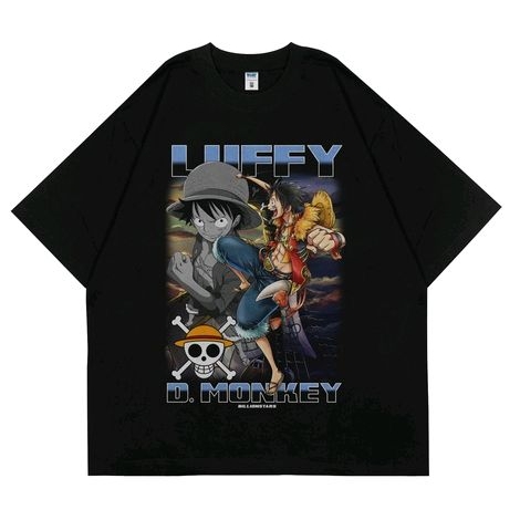 เสื้อยืด | เสื้อยืดโอเวอร์ไซส์ | LUFFY LUFFY LUFFY | บูตเลก | วันพีช | บิลเลียนสตาร์ | เสื้อยืด JAPA