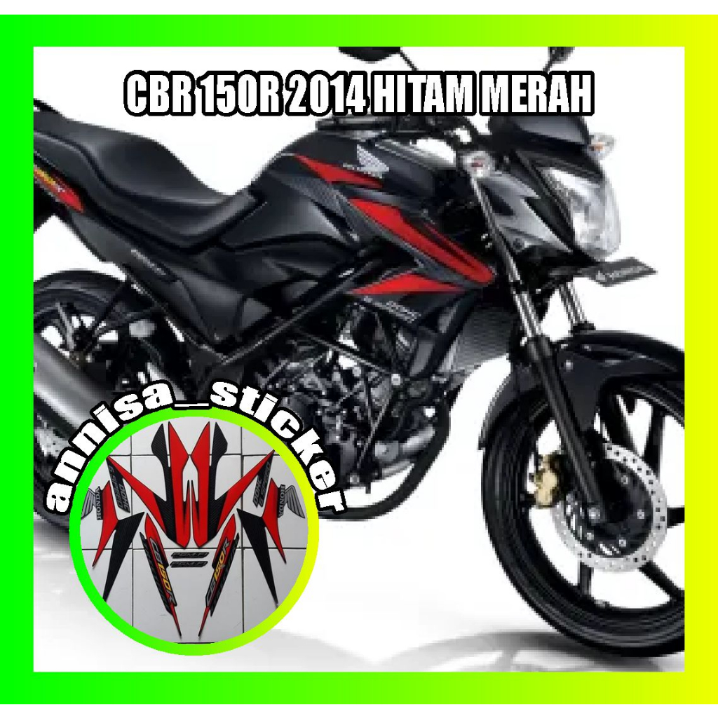 MERAH 2014 cbr 150r สีดํา แถบแดง