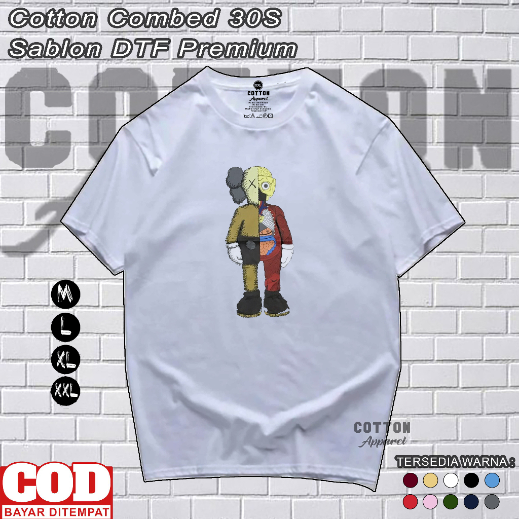 Kaws Tshirt Premium V2 Distro เสื้อยืด