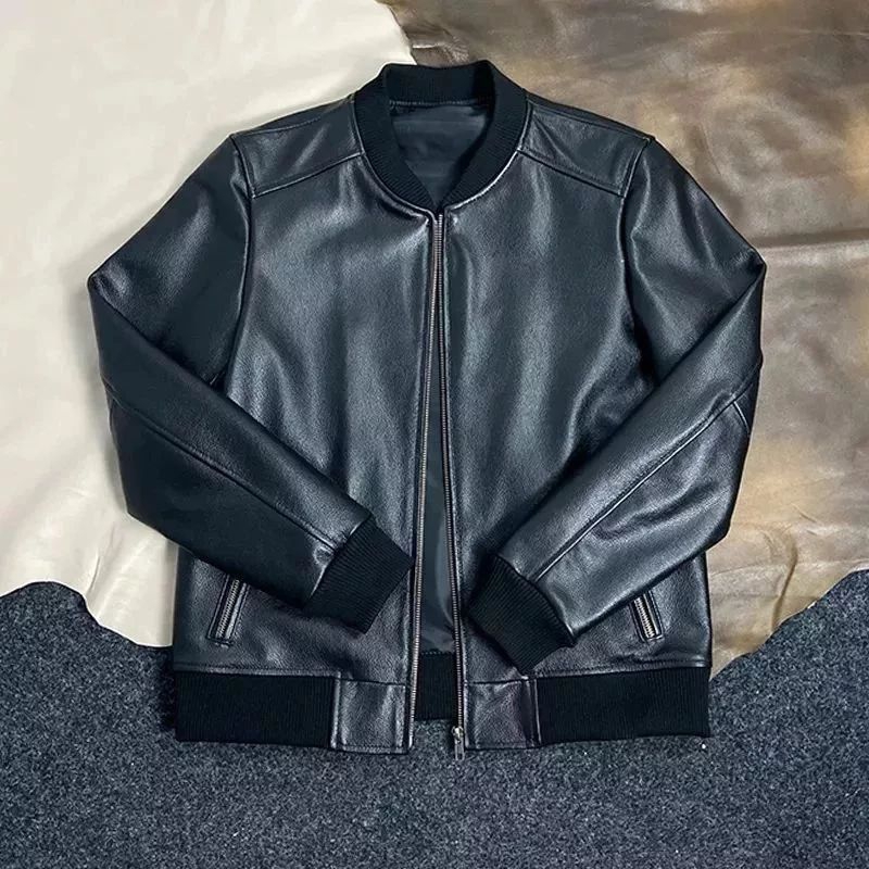 Vienna import Men 's bomber Leather Jacket