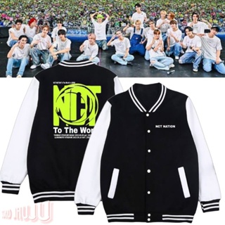 เสื้อแจ็กเก็ตเบสบอล ลาย NCT Nation To The World In Japan Osaka 2023 Live Stadium Sablon NEON Blkng