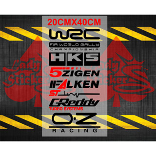 สติกเกอร์ติดรถยนต์ wrc hks greedy oz racing universal