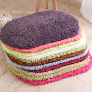 TOKOJUJUR Keset Kaki Bulu Bentuk Bulat Lonjong Anti Slip Karpet Kamar Mandi Serap Air