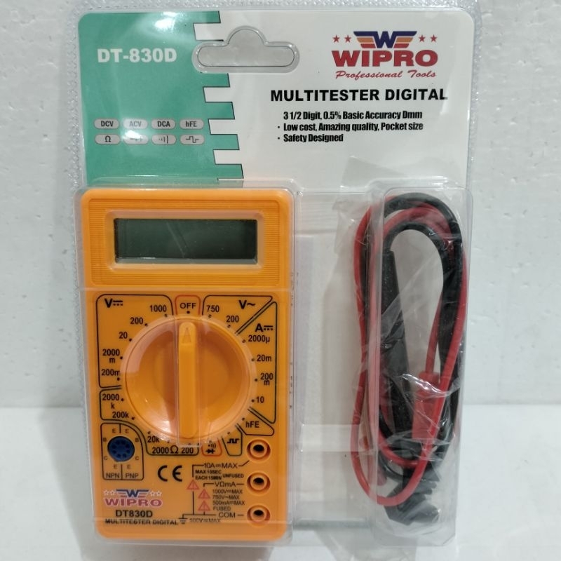 Multi TESTER DIGITAL "WIPRO" DT-830D ||เครื่องมือมัลติฟังก์ชั่นแบบดิจิตอล / ไฟฟ้า CURRET MEASURING