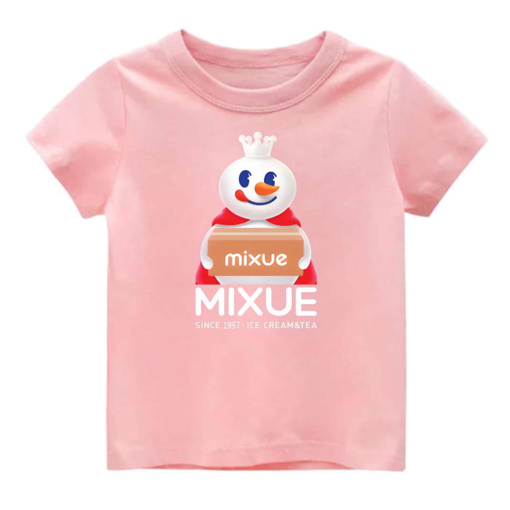 MIXUE MIXUE เสื้อยืดแขนสั้นเด็กอายุมากกว่า 1-11 ปี