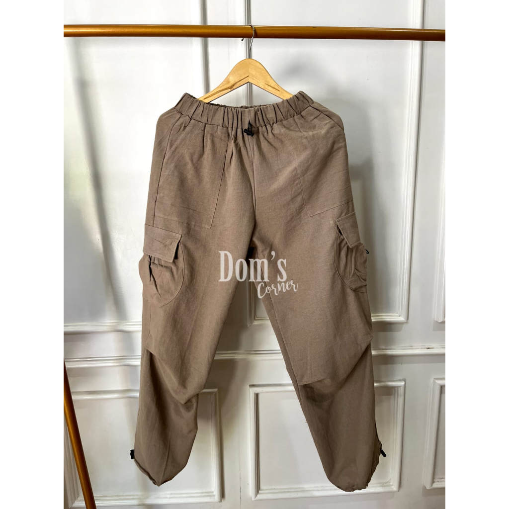 Domscorning - กางเกง Mi Young Cargo - ก้นเชือกคาร์โก้ - กางเกงคาร์โก้ - กางเกงขายาว - ก้น - กางเกงสไ