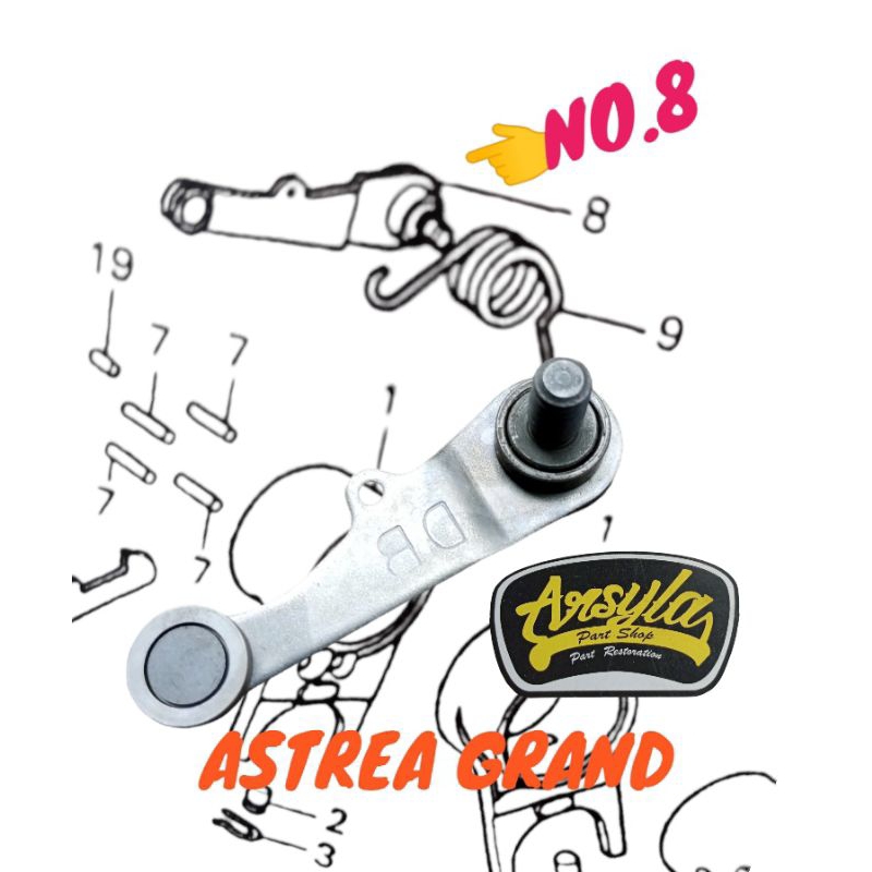 Gear stopper arm comp ดรัม stopper 24430-gb4-772 Honda Astrea 800 Star prima grand presssa win 100 l