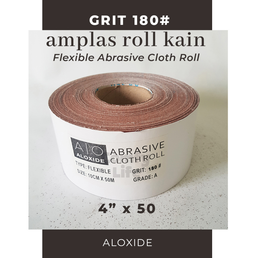 Grit 180 4in 4x50m ผ้ายืดหยุ่นลูกกลิ้งกระดาษทราย 10x50 ผ้าขัด
