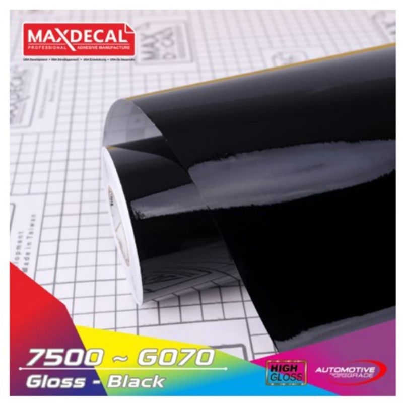 Maxdecal 7500 - G070 & M070 ไวนิลสีดํา Glossy & Matt l รถตกแต่งรถจักรยานยนต์ Matt Black 7500-M070