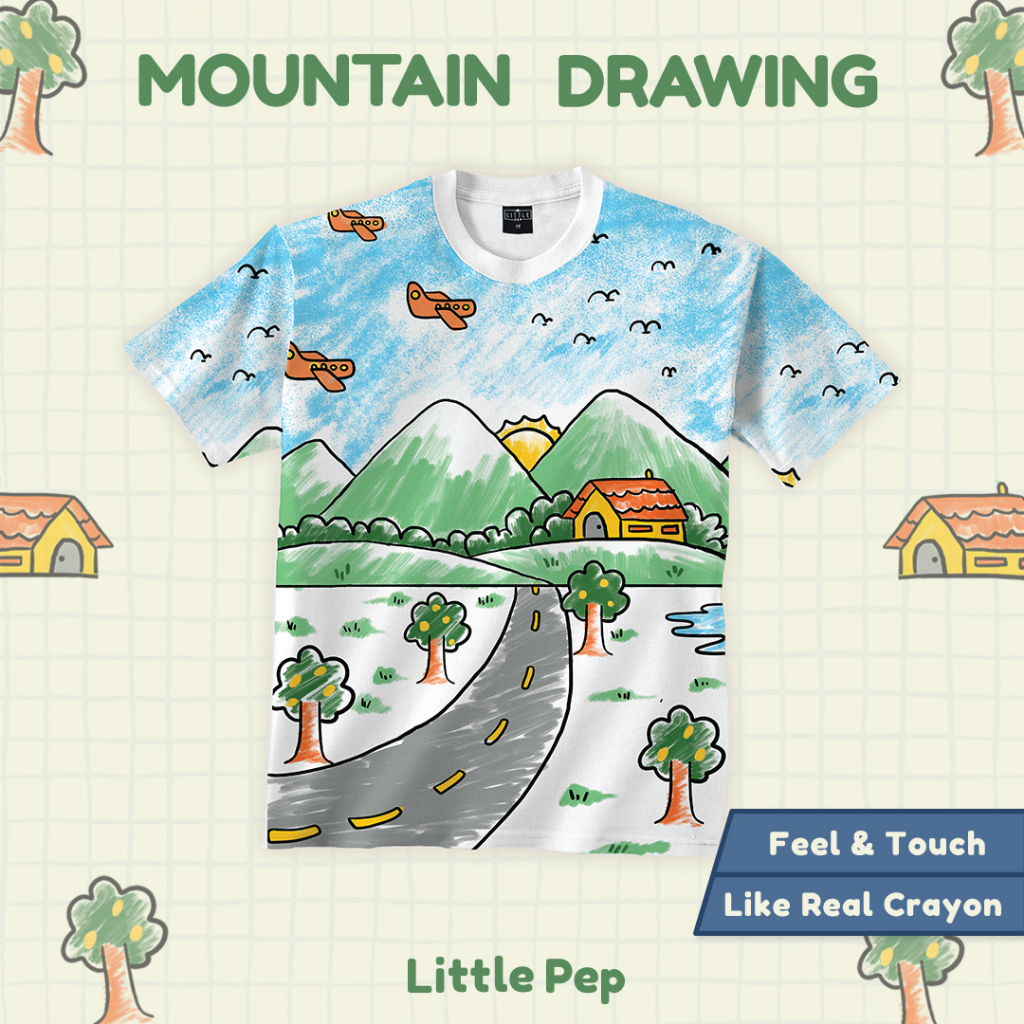 Little Pep - Mountain Drawing - Little Pep - เสื้อผ้าเด็กภาพทิวทัศน์ภูเขา การสร้างเด็ก
