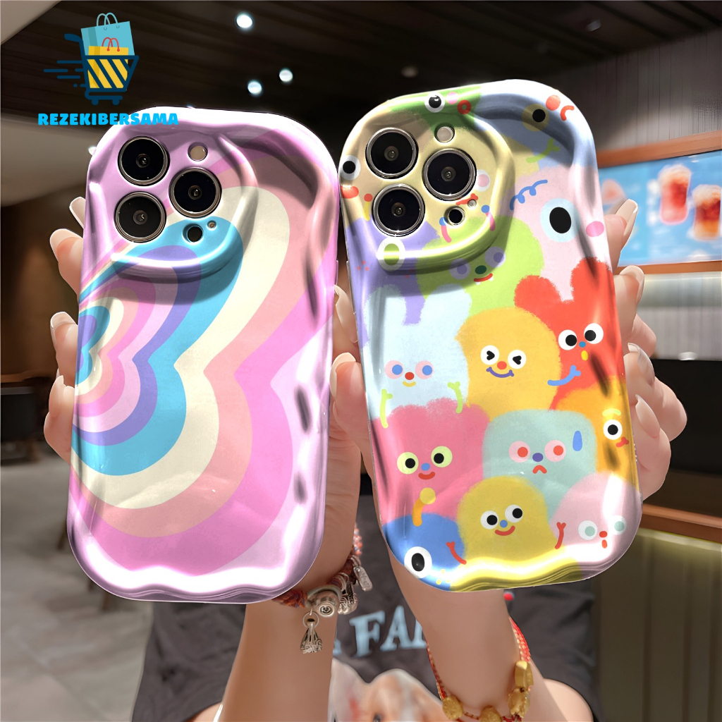 CUSTOM COLORFULL CASING MELTING SOFTCASE สําหรับ A34 A50 A50S A51 A57 2022 A58 A78 C1 C2 หมายเหตุ 10