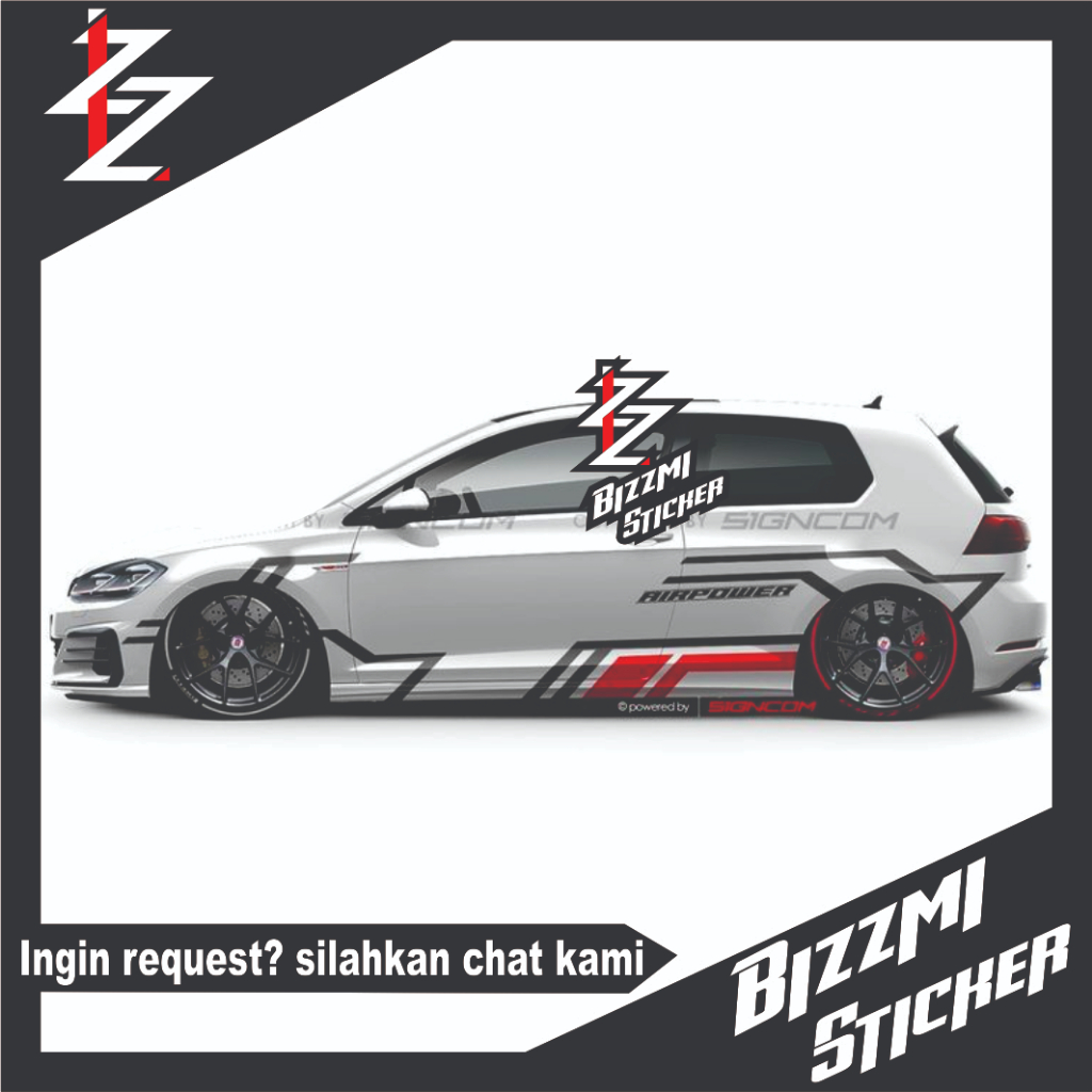 สติ๊กเกอร์ตัดสติ๊กเกอร์ STIPING LIST รถกราฟิก AIRPOWER SUV MUV HATCHBACK SEDAN JAZZ SIGRA XENIA VIOS AYLA AGYA RUSHIOS (สามารถปรับแต่ง/เปลี่ยนเขียนได้)