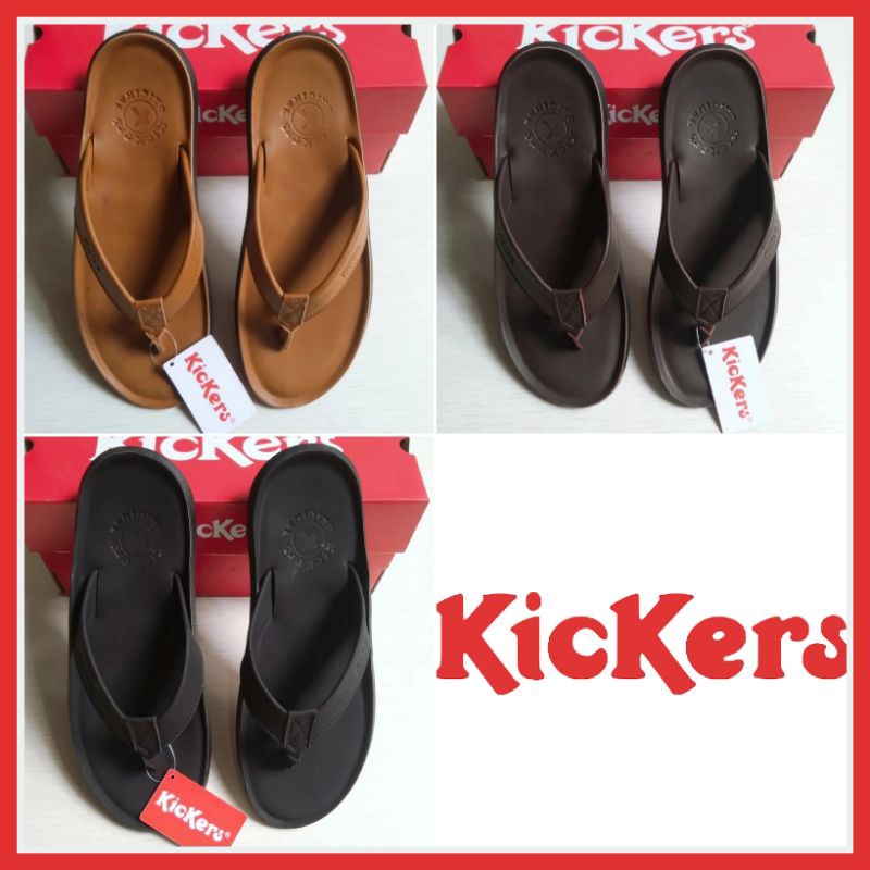 รองเท้าแตะผู้ชาย Kickers - รองเท้าแตะหนัง Kickers - รองเท้าแตะผู้ชาย Kickers ดั้งเดิม หนังแท้