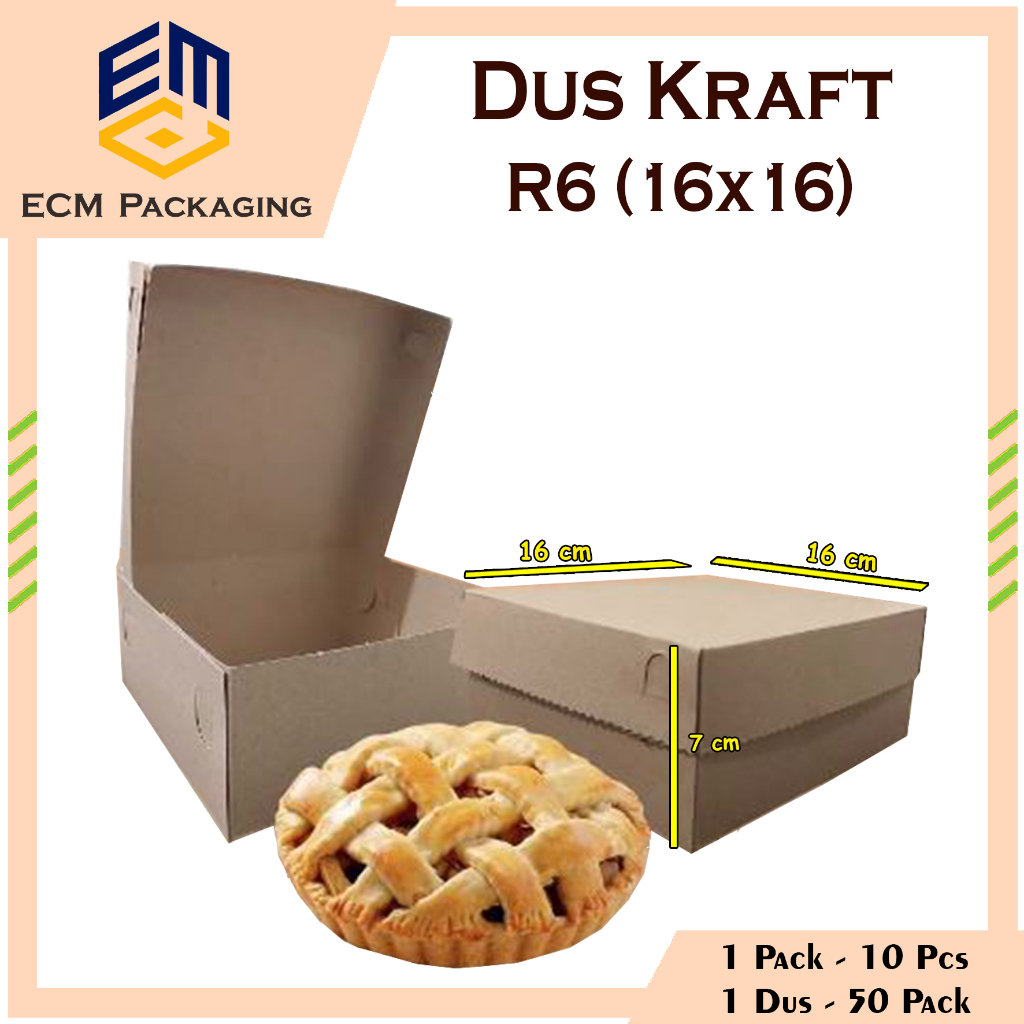 กล่องใส่ขนม R6 16x16ซม. THICK | กล่องเนโต้ | กล่องใส่ขนม | กล่องรวบรวมสังคม | กล่องคราฟท์สีน้ําตาล |