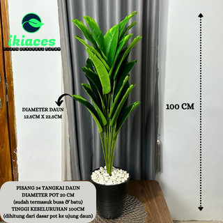 DAUN PISANG JUMBO PLASTIK 1 METER DAUN HIAS ARTIFISIAL DEKORASI TANAMAN HIAS DAUN PISANG AESTHETIC MURAH DEKORASI SUDUT RUMAH