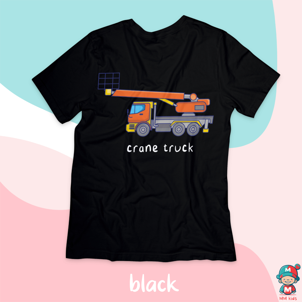 MMKC Crane Truck Motif เสื้อยืดทารกและเด็ก