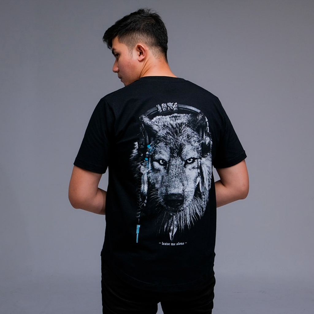KAOSBOS.ID - เสื้อยืด Wolf Glow In The Dark Distro
