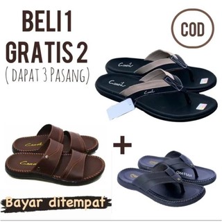 SUPER PROMO BELI 1 GRATIS 2 PASANG SANDAL KULIT/SANDAL PRIA/SANDAL CASUAL PRIA/SANDAL VIRAL