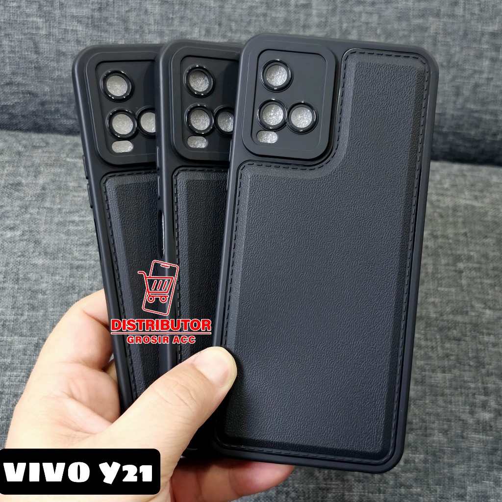 VIVO Y21 VIVO Y21A CASE LEATHER PRO CASE สีดํา VIVO Y21 VIVO Y21A