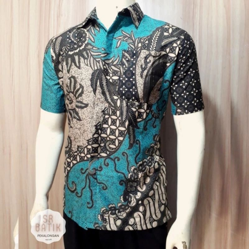 KEMEJA BATIKUU ใหม่-เสื้อเชิ้ตผู้ชาย-แขนสั้น-848VO-Shirt-Plot-Lift-PDL-Teknisi เสื้อบาติกแขนสั้นผู้ชาย BY ARKA COLLECTION99