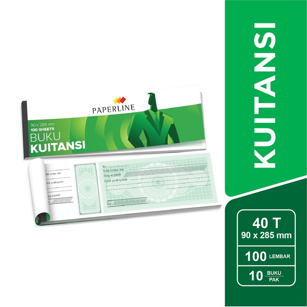 สมุดใบเสร็จ Paperline 90 x 285mm 40 แผ่น