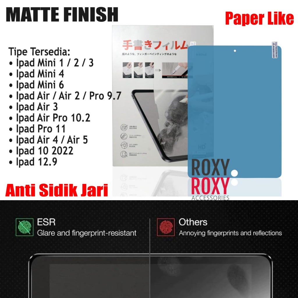 Anti-Scratch Matte Anti-Glare Paperlike Ipad Mini 1 / 2 / 3 | มินิ4 | มินิ 6 | น้ํา / น้ํา 2 / มือโป