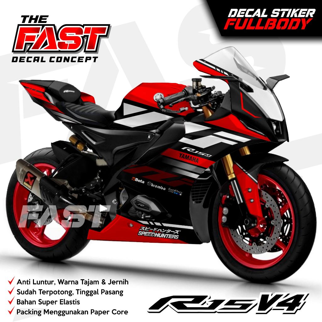 ⭐⭐⭐⭐⭐ใหม่ล่าสุด สติ๊กเกอร์สติ๊กเกอร์ r15 v4 สติ๊กเกอร์เต็มตัว ทนทาน สามารถปรับแต่งได้