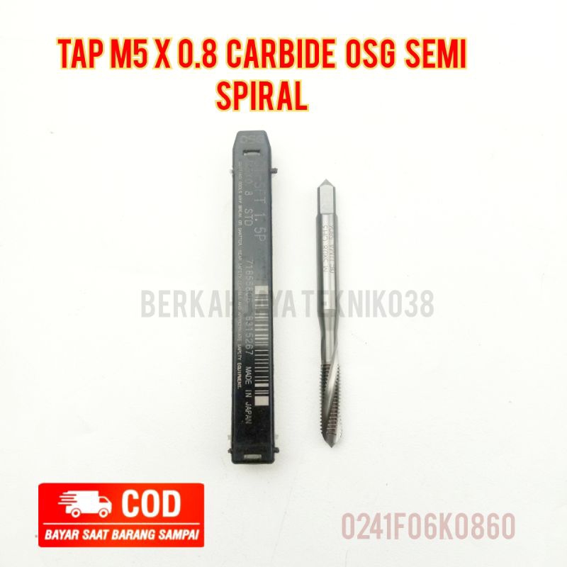 Tap M5x0.8 สลักเกลียวต๊าปคาร์ไบด์กึ่งเกลียว 8 OSG ไม่ใช่ Yamawa
