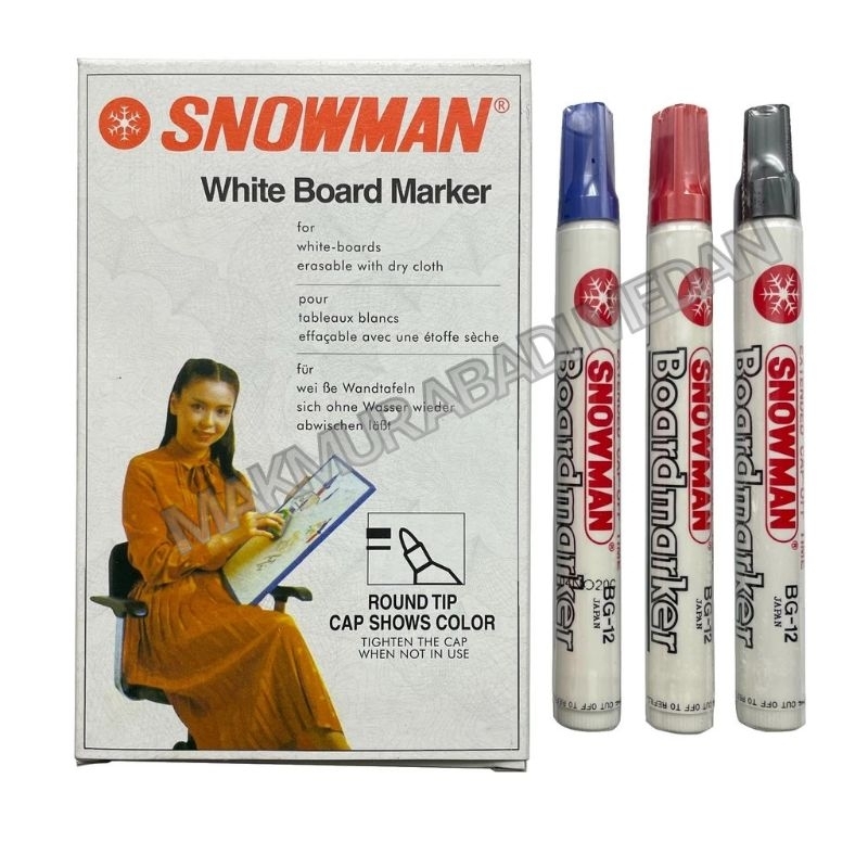 (1 ชิ้น) Snowman Whiteboard Marker BG-12/Whiteboard Marker/Whiteboard Marker/Erasable Board Marker