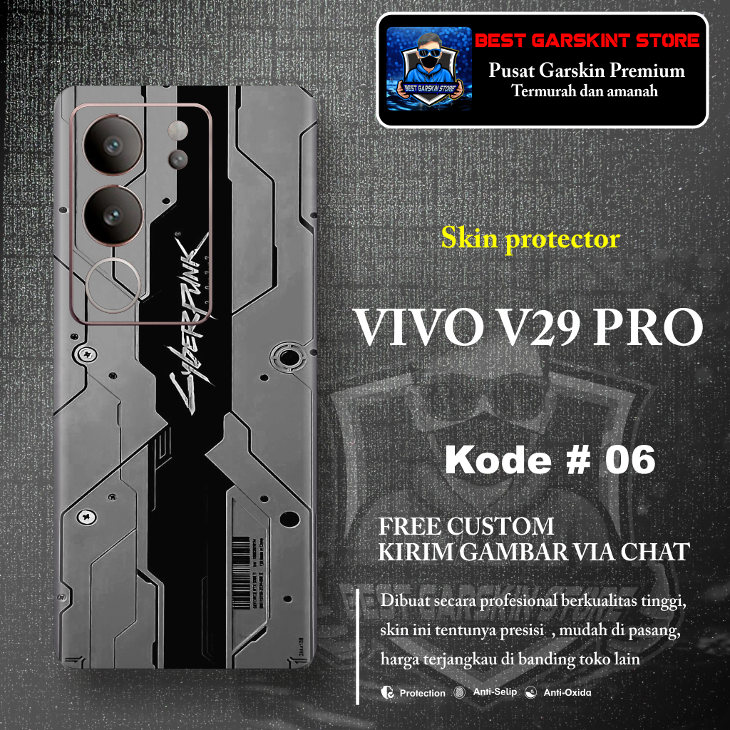 (Isi 2 ชิ้น) สติกเกอร์โทรศัพท์มือถือ VIVO V29 PRO Motif 06-10 (ขอรูปภาพได้)