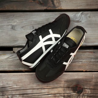 Onisuka Tiger Maxico66 Mens Shoes_Onisuka Mens Flat Shoes Synthetic Leather Black White Premium