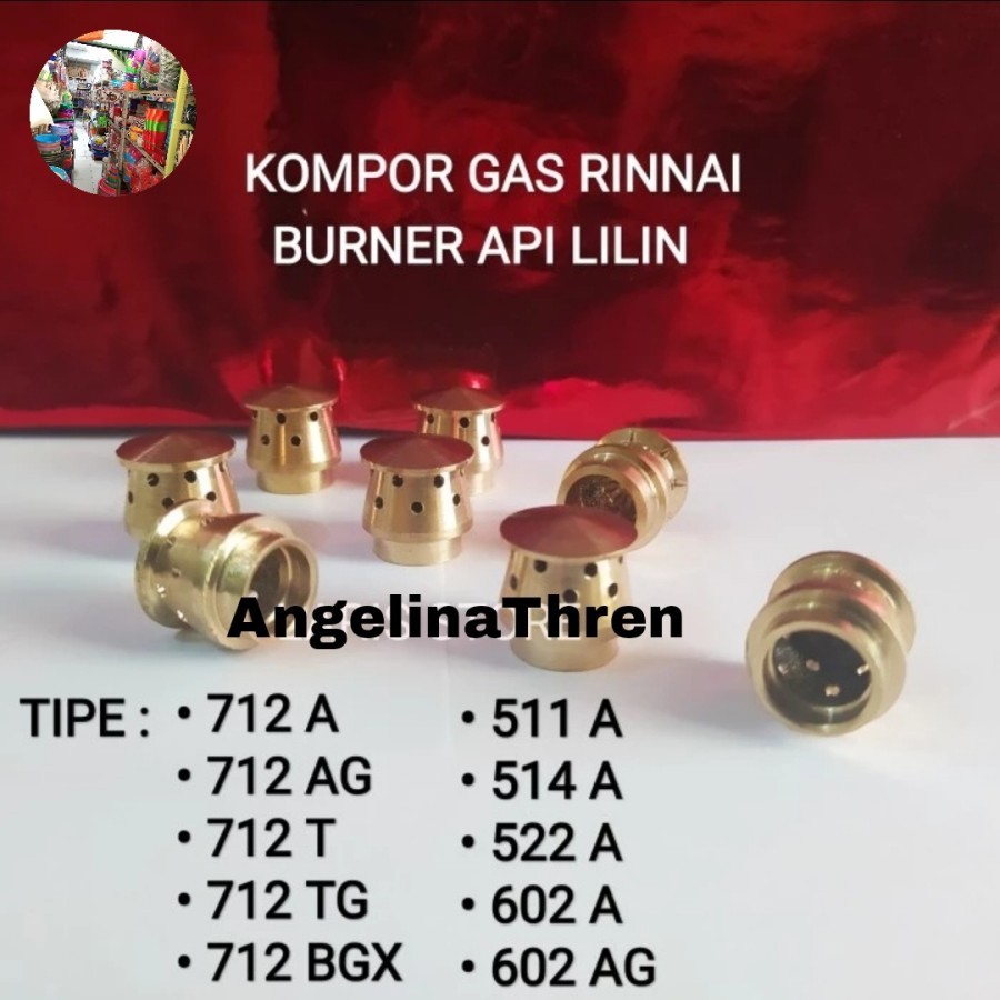 LILIN ORIGINAL RINNAI BRASS CANDLE FLAME BURNER - RINNAI STOVE CANDLE FLAME - SMALL FLAME BRASS STOV
