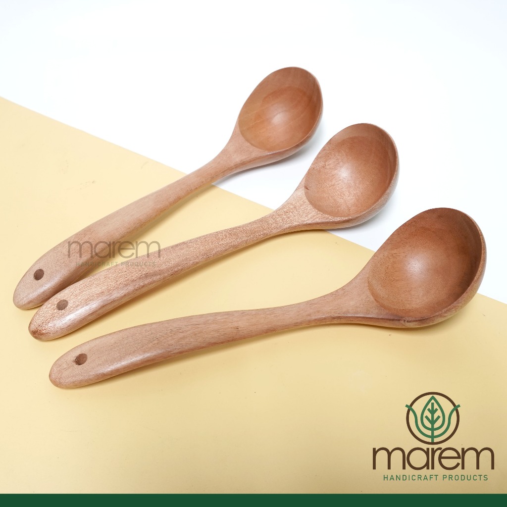 MAHOGNY WOOD VEGETABLE SPOON ผักไม้ SOUPOON| WOODEN SOUP SPOON 26 CM ราคา ถูกที่สุด ดีลบีเคเค แกลเลอรีภาพที่ 3