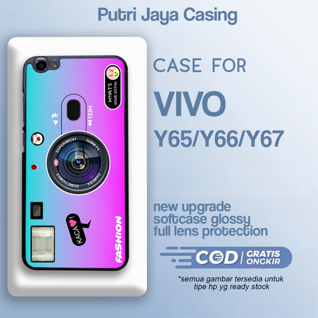 เคส HP Vivo y65 y66 y67 โมติฟกล้องความงามล่าสุดไล่ระดับน่ารักปลอกสุนทรียศาสตร์เย็นสําหรับเด็กหญิงและ