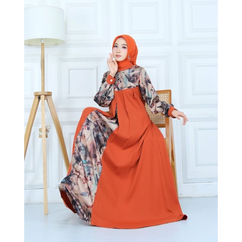 Hana ORI PREMIUM DRESS/GAMISYORIS MIX BROWN ORI PREMIUM