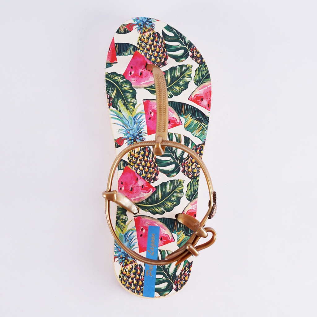 Palm Lagoon Sandals Palm Tropical Fruit Sandals สีทอง