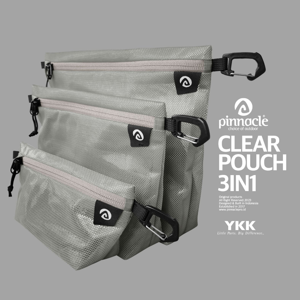 Pinnacle Clear Pouch (3 In 1) สีเทา