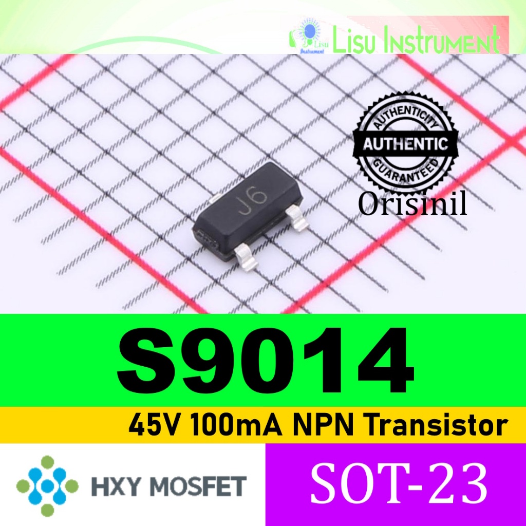 S9014 45V 100mA NPN ทรานซิสเตอร์ 9014 J6 SOT-23 HXY MOSFET Original