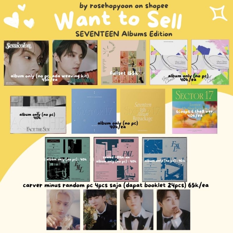 [อ่านคําอธิบาย] SEVENTEEN อัลบั้มกึ่งคอลลอน fts fml guide17 ตัวเลือกของดอกไม้ล้ม