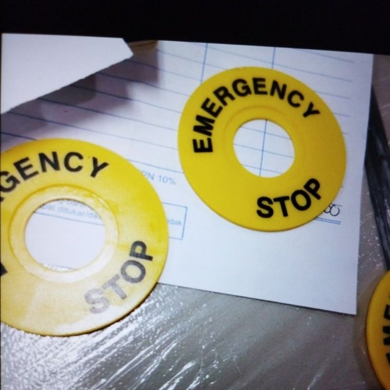 EMERGENCY STOP ER60 22/25MM NAME PLATE LABEL