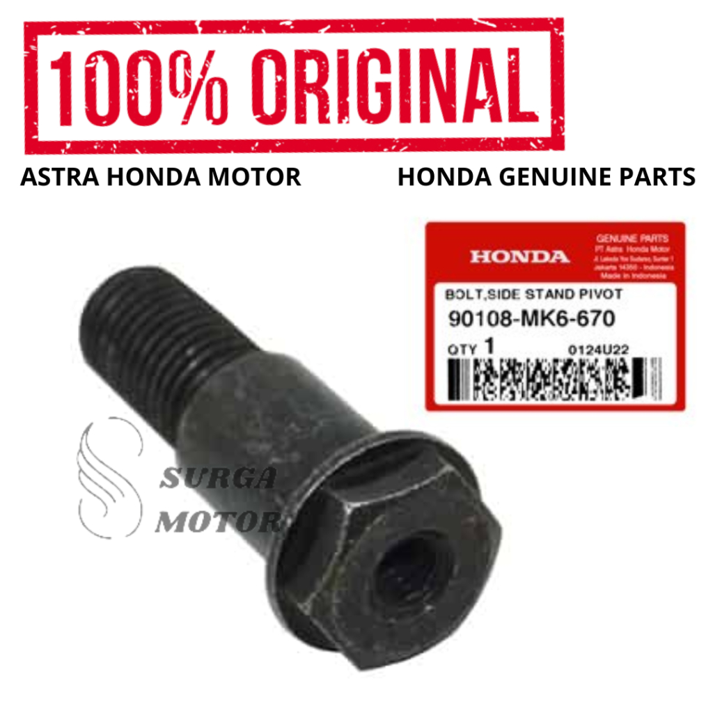 สกรูสลักเกลียวด้านข้างมาตรฐาน Jagrak 1 ADV 150 Genio PCX 150 Vario 110 Scoopy eSP 90108-MK6-670 Bolt