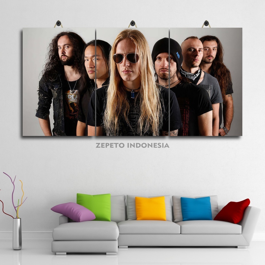 Dragonforce 60X30 Multi แผง Drummer Band ความงามโปสเตอร์ไม้/Zepetoอินโดนีเซีย/Dragonforce Custom Roc