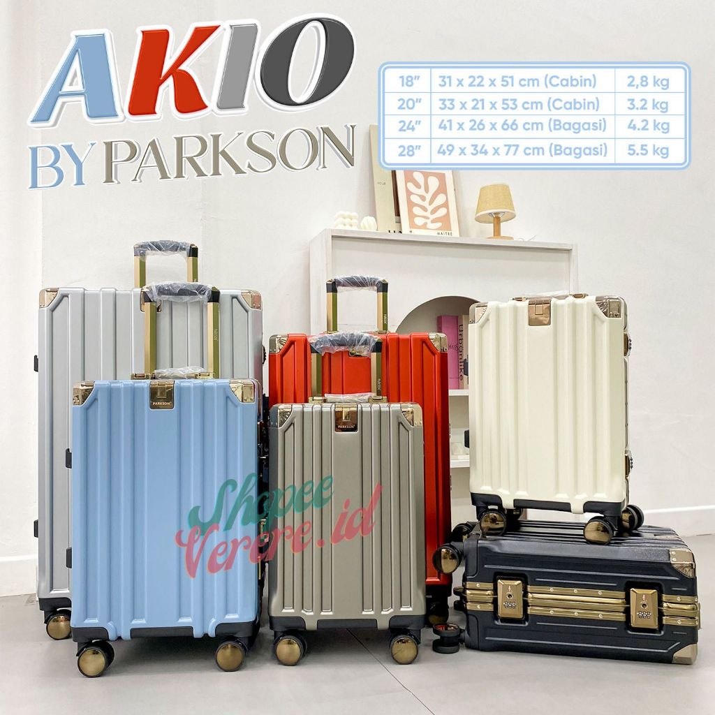 ของแท้ AKIO Series กระเป๋าเดินทาง กรอบอลูมิเนียม TSA 18 นิ้ว 20 นิ้ว 24 นิ้ว 28 นิ้ว กันแตก มีซิป สําหรับเดินทาง บ้าน