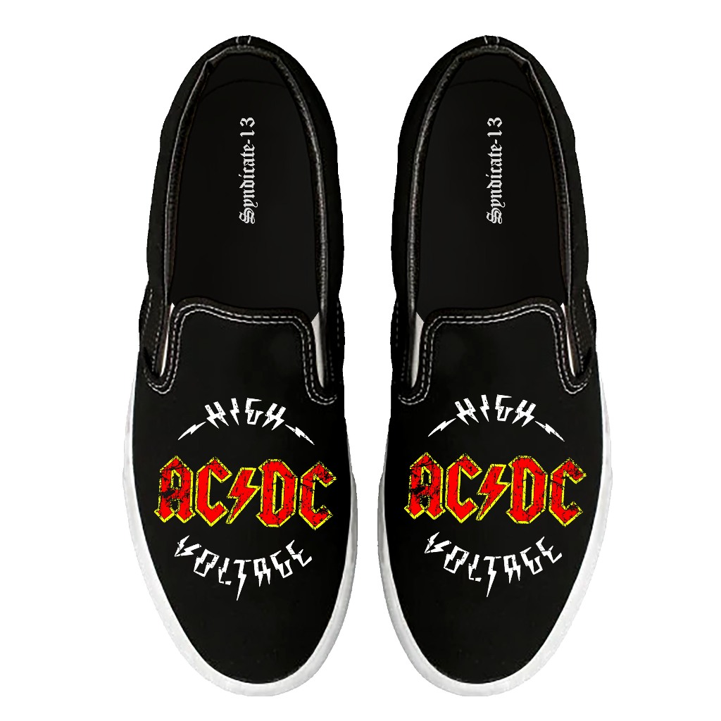 รองเท้า Acdc HIGH VOLTAGE SLIP ON | รองเท้าวง | รองเท้าเพลง |