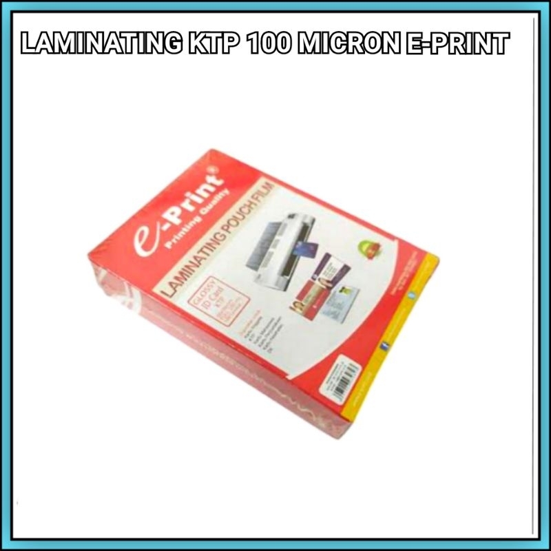 100 ไมครอน Eprint Ktp เคลือบพลาสติกต่อ 50 แผ่น