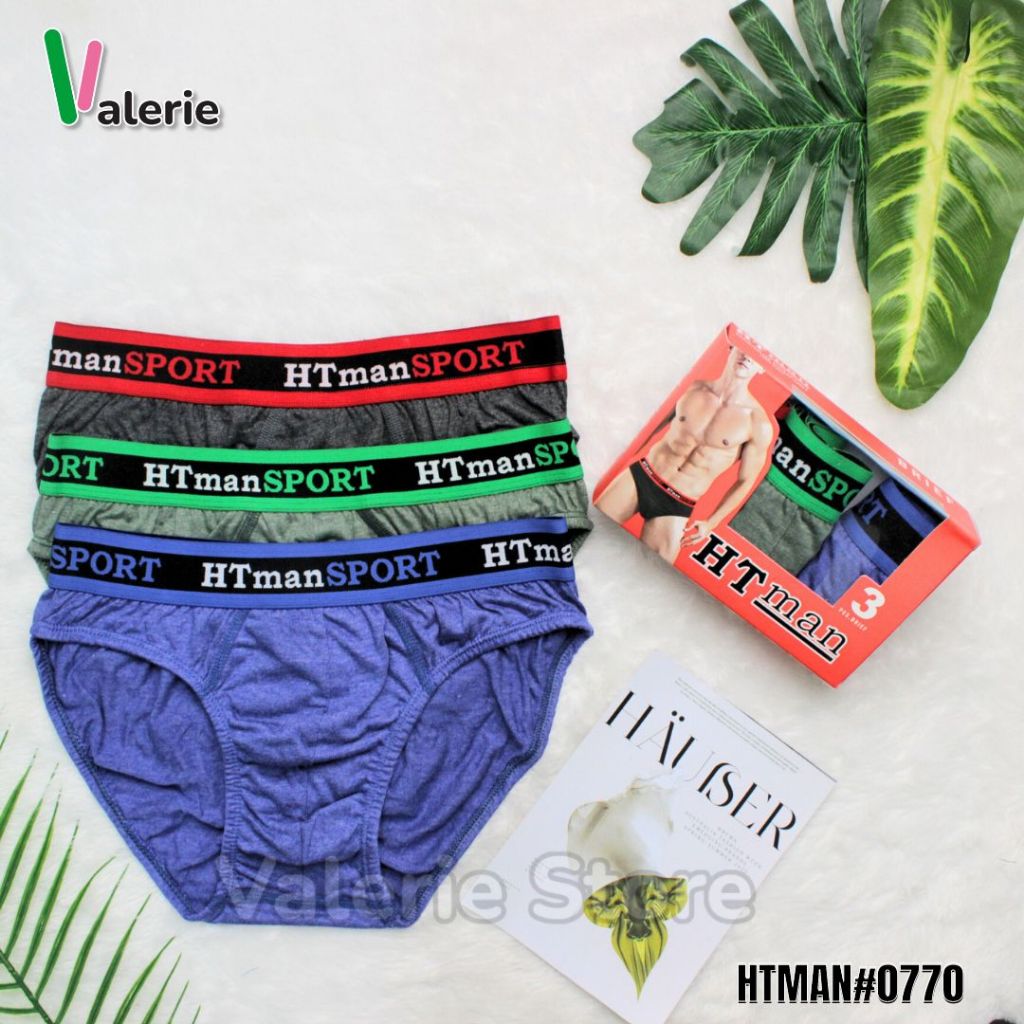 Katun (3 ชิ้น) ผู้ใหญ่ MEN& 39;S UNDERWEAR HT MAN SPORTY 0770 กล่อง CONTAINS 3 ชิ้น PREMIUM COTTON C