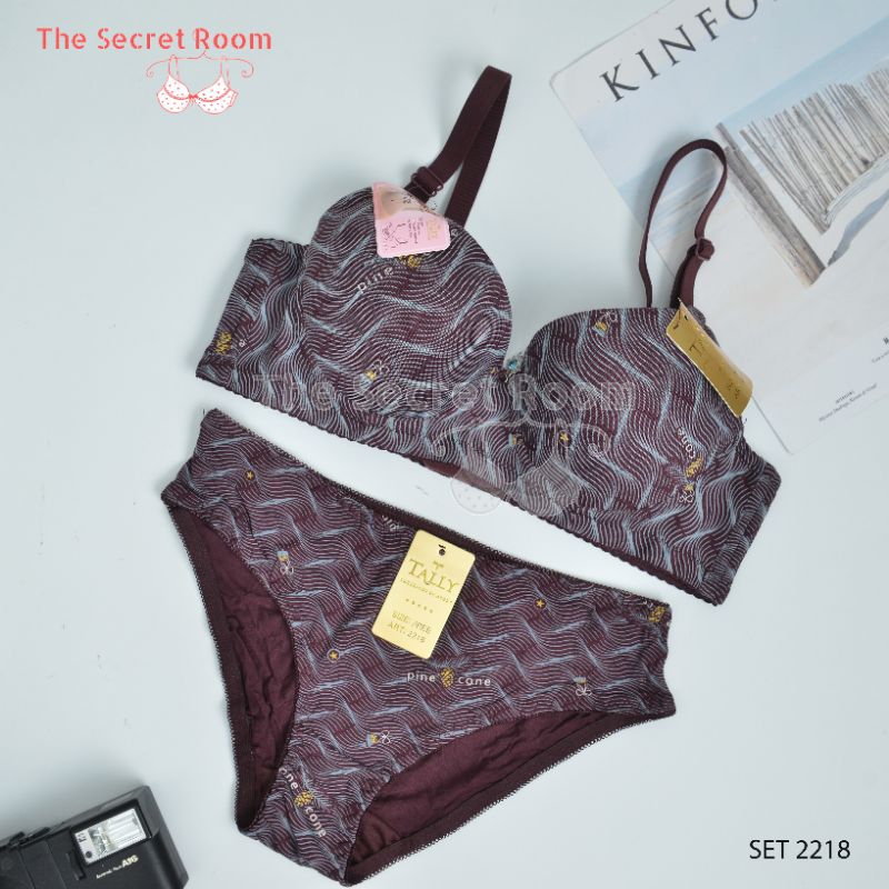 TALLY BRA BH SET CD UNDERWEAR 2218 I CUP CI พร้อมชุดชั้นใน I THIN FOAM I HOOK 3 I SIZE 36 - 42